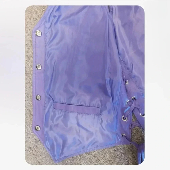 Bikers Club Violet Nylon Motorcycle Adjustable  Vest Size Medium - Picture 10 of 11